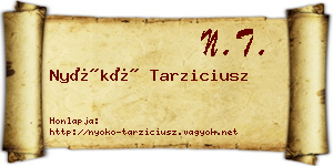 Nyókó Tarziciusz névjegykártya